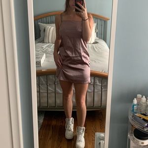 GLAMOROUS PURPLE SATIN/SILK SLIP ON DRESS size S